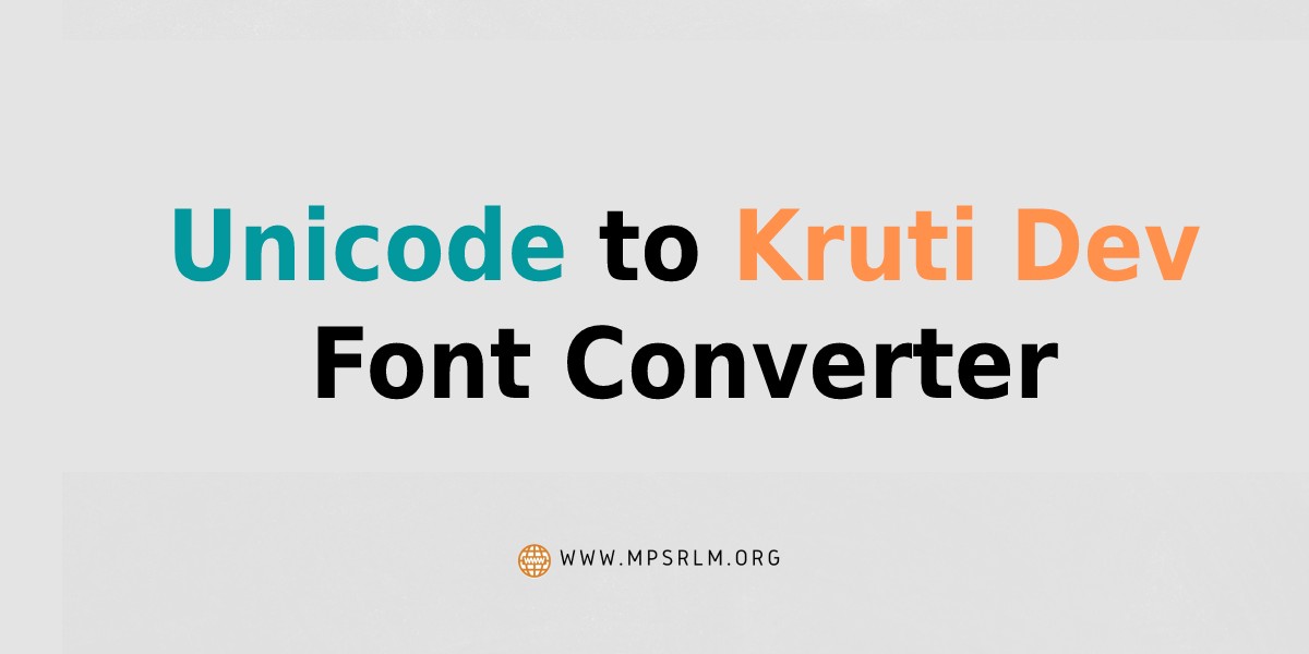 Unicode to Kruti Dev Font Converter